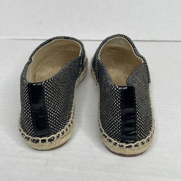 Tory Burch Lonnie Black leather and woven canvas Espadrille Flats - Picture 5 of 11